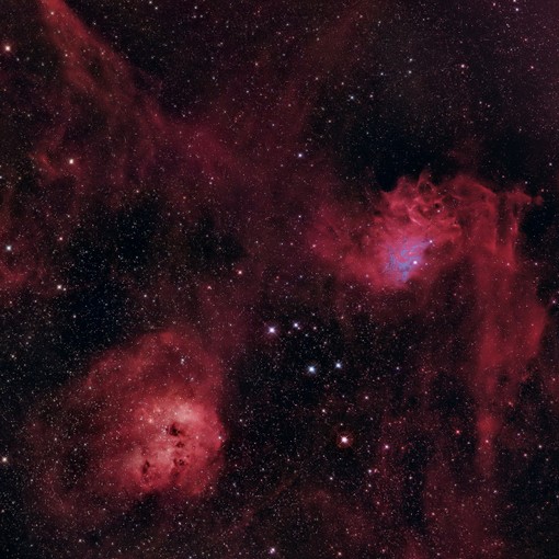 Die Region um IC 405 und IC 410 Astrofotografie und Binning
