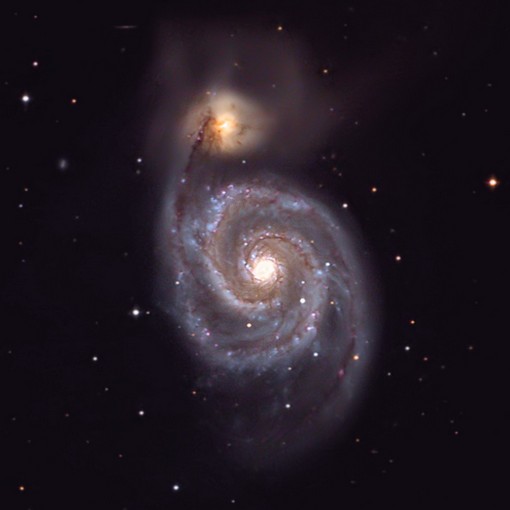 Die Strudelgalaxie M 51 Astrofotografie und Binning